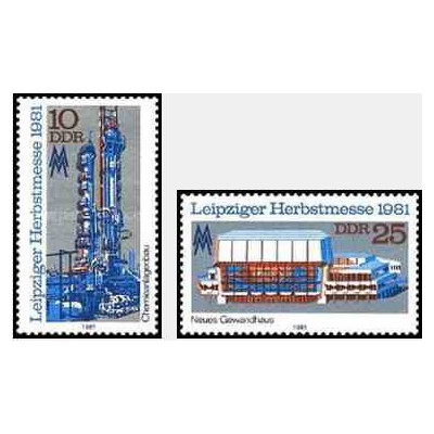 2 عدد تمبر نمایشگاه پائیزه لایپزیک - جمهوری دموکراتیک آلمان 1981