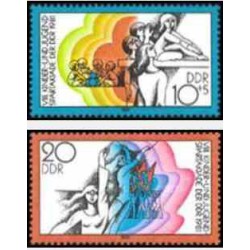 2 عدد تمبر ورزش جوانان - جمهوری دموکراتیک آلمان 1981