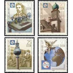 4 عدد تمبر125مین سالگرد اتحادیه بین المللی ارتباطات - UIT  -  جمهوری دموکراتیک آلمان 1990