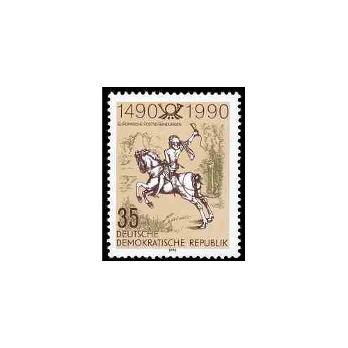 1 عدد تمبر 500مین سال خدمات پستی -  جمهوری دموکراتیک آلمان 1990