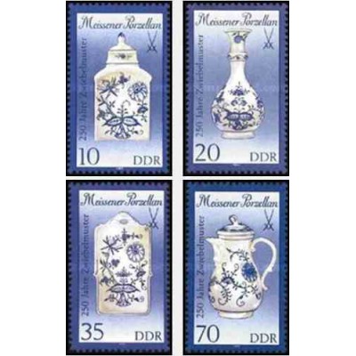 4 عدد تمبر چینی جات 250 ساله -  جمهوری دموکراتیک آلمان 1989