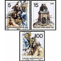 3 عدد تمبر نمایشگاه پائیزه لایپزیک -  جمهوری دموکراتیک آلمان 1988 جدا شده از شیت