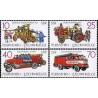 4 عدد تمبر ماشینهای آتش نشانی - جمهوری دموکراتیک آلمان 1987