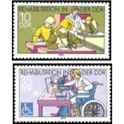 2 عدد تمبر کمکهای توانبخشی - جمهوری دموکراتیک آلمان 1979