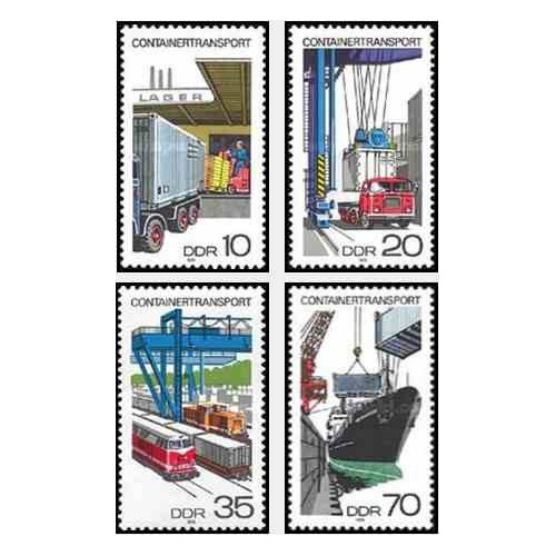 4 عدد تمبر حمل و نقل کانتینری - جمهوری دموکراتیک آلمان 1978