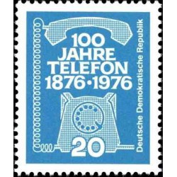 1 عدد تمبر صدمین سال تلفن - جمهوری دموکراتیک آلمان 1976