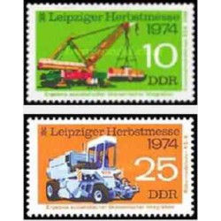 2 عدد تمبر نمایشگاه پائیزه لایپزیک - جمهوری دموکراتیک آلمان 1974