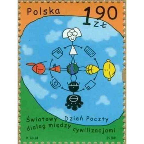 1 عدد تمبر سال بین المللی گفتگوی تمدنها - لهستان 2001