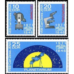 3 عدد تمبر نجوم - 125مین سال کارل زایس- جمهوری دموکراتیک آلمان 1971