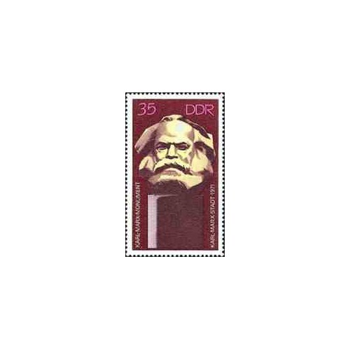 1 عدد تمبر مجسمه کارل مارکس - فیلسوف- جمهوری دموکراتیک آلمان 1971 1 عدد تمبر مجسمه کارل مارکس - فیلسوف- جمهوری دموکراتیک آلمان 1971