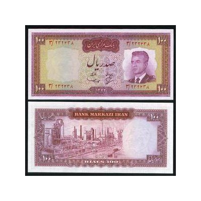 127 - اسکناس 100 ریال عبدالحسین بهنیا - مهدی سمیعی 1342 - تک