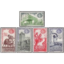 5 عدد  تمبر نمایشگاه جهانی - اسپانیا 1964