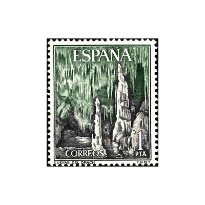 1 عدد  تمبر مناظر - غار دراخ، مایورکا - اسپانیا 1964