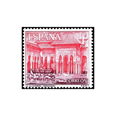 1 عدد  تمبر مناظر - Alhambra, Granada - اسپانیا 1964