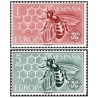 2 عدد  تمبر مشترک اروپا - Europa Cept - زنبورها - اسپانیا 1962