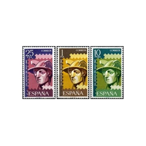 3 عدد  تمبر روز جهانی تمبر - اسپانیا 1962