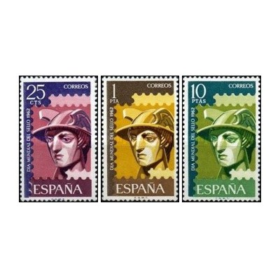 3 عدد  تمبر روز جهانی تمبر - اسپانیا 1962