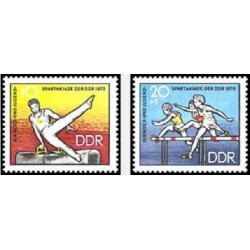 2 عدد تمبر رخدادهای ورزشی جوانان - جمهوری دموکراتیک آلمان 1970