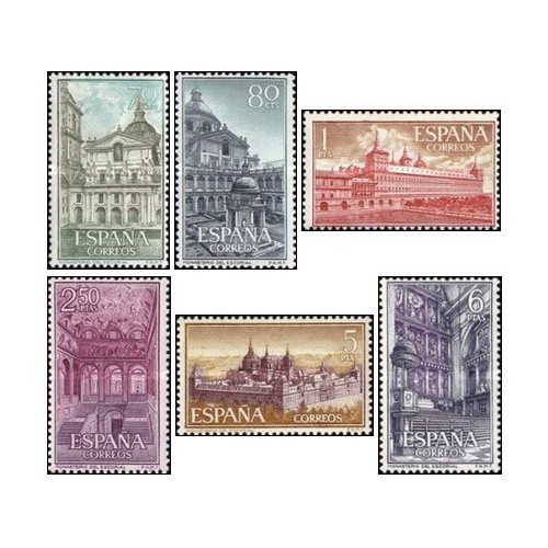 6 عدد  تمبر دیرها و صومعه ها - اسپانیا 1961 قیمت 6 دلار