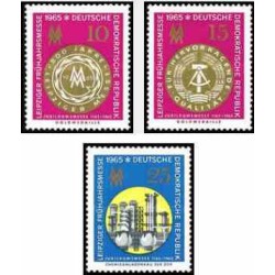 3 عدد تمبر نمایشگاه بهاره لایپزیک - جمهوری دموکراتیک آلمان 1965