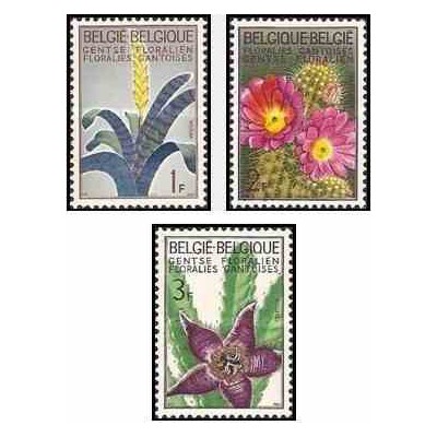 3 عدد تمبر نمایشگاه گل در گنت - بلژیک 1965