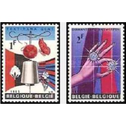 2 عدد تمبر نمایشگاه سنگهای قیمتی - بلژیک 1965