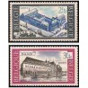 2 عدد تمبر بازسازی ساختمان پاند در گنت - بلژیک 1964