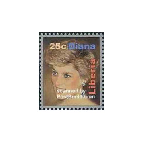 1 عدد تمبر مرگ دایانا - لیبریا 1998