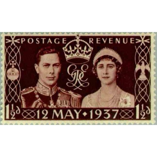 1 عدد تمبر تاجگذاری شاه جرج ششم - انگلیس 1937