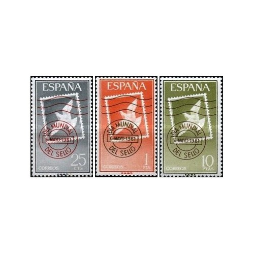 3 عدد  تمبر روز جهانی تمبر  - اسپانیا 1961