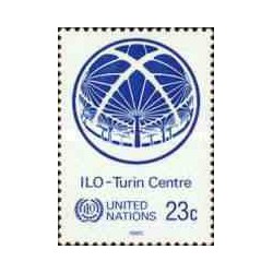 1 عدد تمبر 20مین سال مرکز تورین سازمان بین المللی کار - نیویورک سازمان ملل 1985