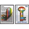 2 عدد تمبر فرمان بین المللی اقتصادی جدید - نیویورک سازمان ملل 1980
