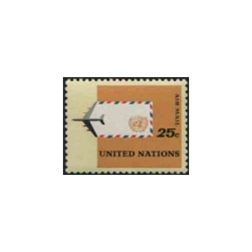 1 عدد تمبر سری پستی هوائی  - نیویورک سازمان ملل 1963