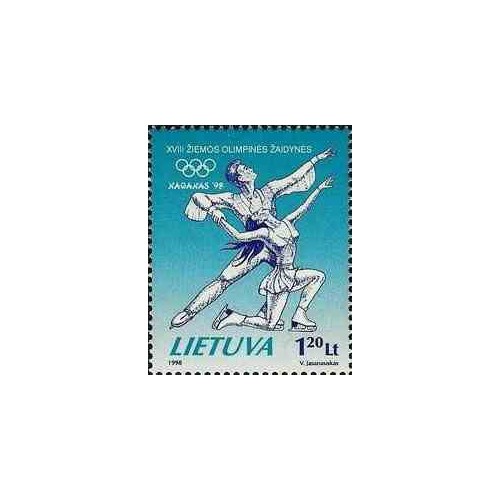 1 عدد تمبر بازیهای المپیک زمستانی ناگانو ژاپن - لیتوانی 1998