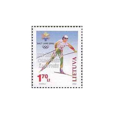 1 عدد تمبر بازیهای المپیک زمستانی سالت لیک سیتی آمریکا - لیتوانی 2002