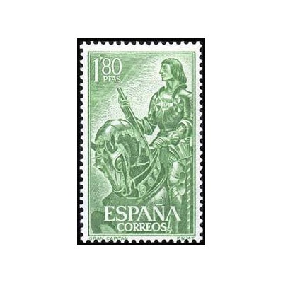 1 عدد  تمبر پانصدمین سالگرد تولد گونزالو فرناندز د کوردوبا - اسپانیا 1958