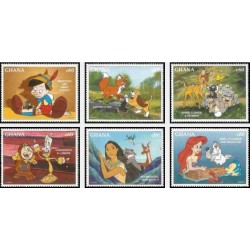 6 عدد تمبر نمایشگاه ملی تمبر APS اورلاندو  - کاراکترهای والت دیسنی  - غنا 1996