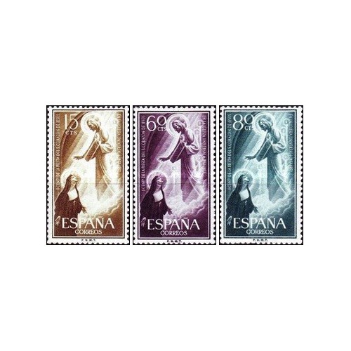 3 عدد  تمبر روز تمبر - اسپانیا 1957