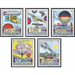 5 عدد تمبر نمایشگاه بین المللی تمبر پراگا 78 - هواپیماهای اولیه - پست هوائی - چک اسلواکی 1977