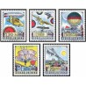 5 عدد تمبر نمایشگاه بین المللی تمبر پراگا 78 - هواپیماهای اولیه - پست هوائی - چک اسلواکی 1977