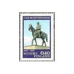 1 عدد  تمبر صدمین سالگرد تولد ژنرال مارشال مانرهایم - فنلاند 1967