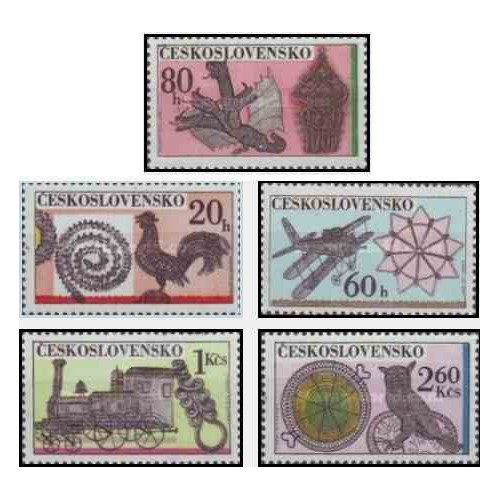 5 عدد تمبر کارهای سیمی - چک اسلواکی 1972