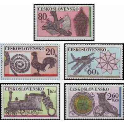 5 عدد تمبر کارهای سیمی - چک اسلواکی 1972