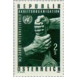 1 عدد تمبر پنجاهمین سالگرد سازمان بین المللی کار- اتریش 1969