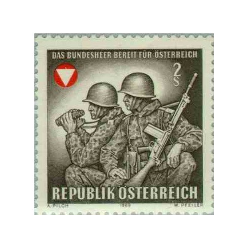 1 عدد تمبر ارتش فدرال اتریش - اتریش 1969
