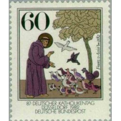 1 عدد تمبر 800مین سال تولد فرانس مقدس- جمهوری فدرال آلمان 1982