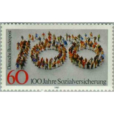 1 عدد تمبر صدسالگی قوانین اجتماعی - جمهوری فدرال آلمان 1981