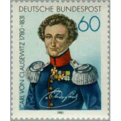 1 عدد تمبر یادبود ژنرال کارل فون کلاوزویتز - جمهوری فدرال آلمان 1981