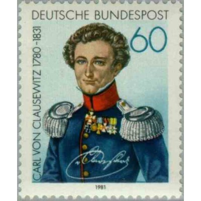 1 عدد تمبر یادبود ژنرال کارل فون کلاوزویتز - جمهوری فدرال آلمان 1981