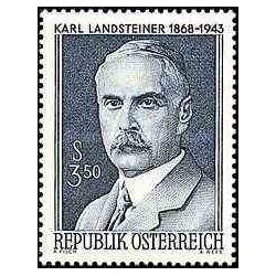 1 عدد تمبر یادبود دکتر کارل لنداشتینر - زیست شناس و ایمونولوژیست - اتریش 1968